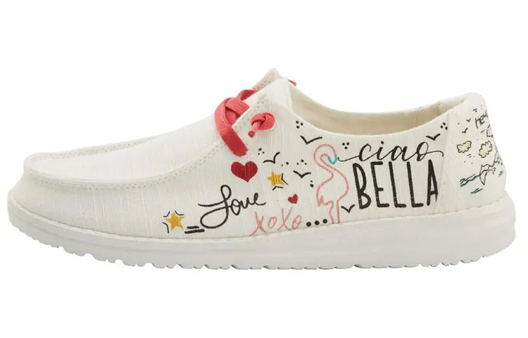 Heydude Women's Casual Shoes Women's Low Top White Graffiti