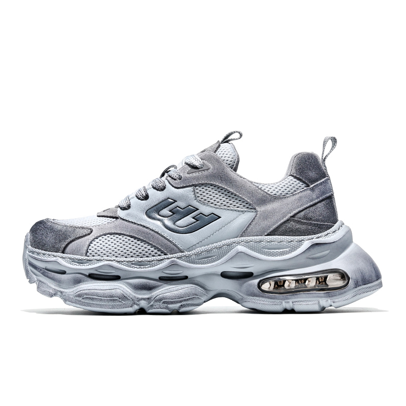 MOERBAI Top Grain Cow Leather Height Increasing Rebound Height Increasing Rebound Low top Air Cushion Running Shoes