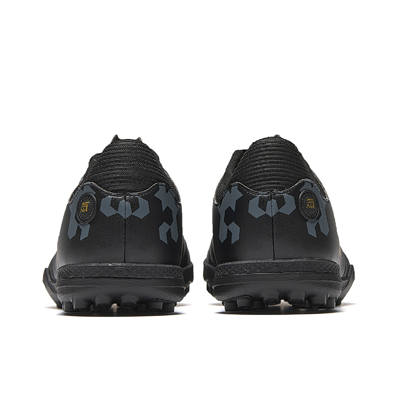 Anta TF Turf Abrasion Resistant Slip Resistant Abrasion Resistant Slip Resistant Soccer Shoes Men’s Black Gray