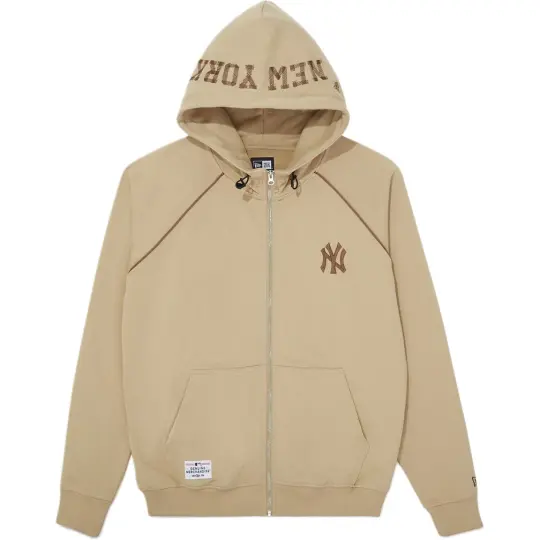 New Era SS26 MLB New York Yankees, застежка-молния в стиле ретро, реглан с капюшоном, повседневная толстовка из махровой ткани с вышитым логотипом и буквами, с длинными рукавами, толстовка новогодней серии «Год Лошади» для мужчин и женщин.