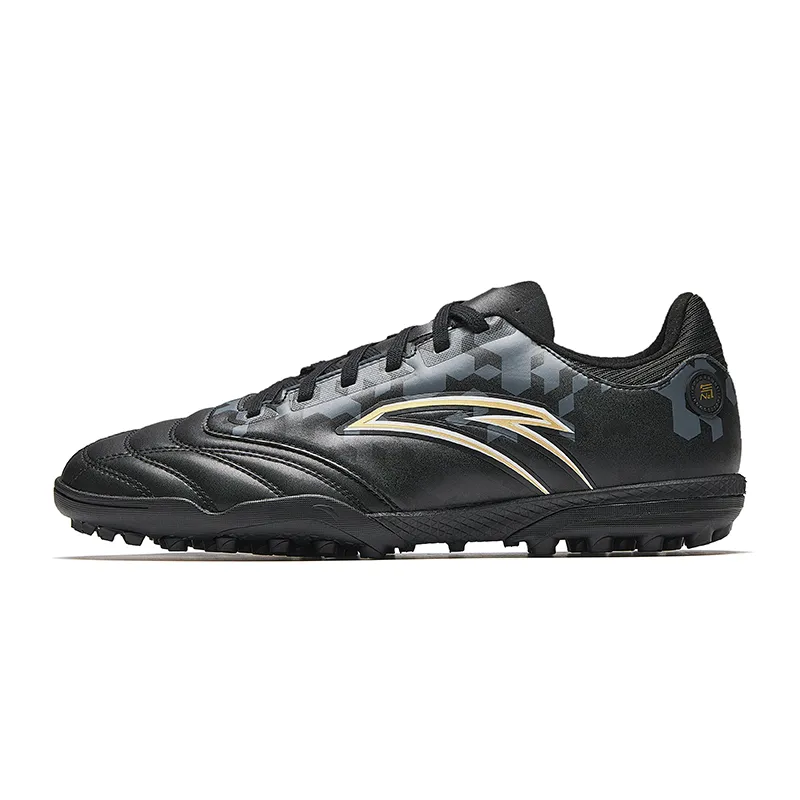 Anta TF Turf Abrasion Resistant Slip Resistant Abrasion Resistant Slip Resistant Soccer Shoes Men's Black Gray