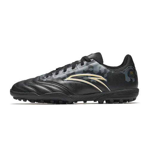 Anta TF Turf Abrasion Resistant Slip Resistant Abrasion Resistant Slip Resistant Soccer Shoes Men's Black Gray
