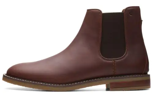 Clarks Leather Short Chelsea Boots Men's Tan