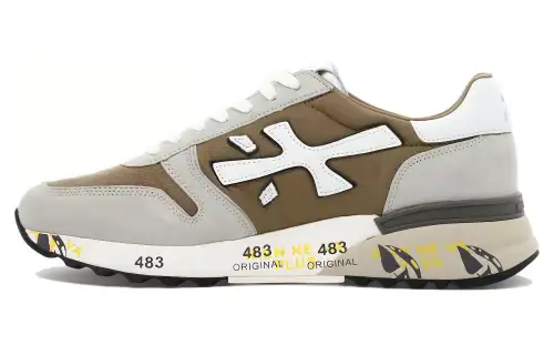 PREMIATA Mick Leather Low top Casual Shoes Men's Brown Gray