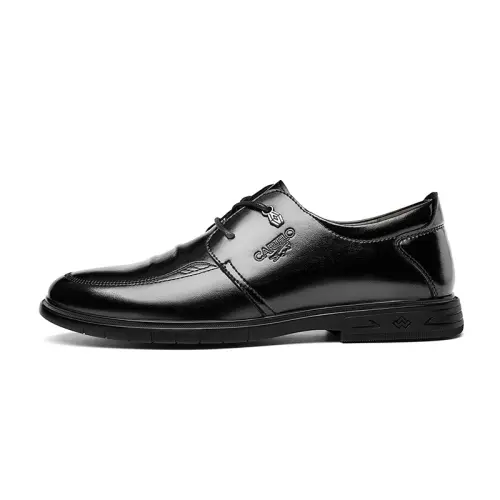 CARTELO Microfiber Leather Dress Shoes Men's Black