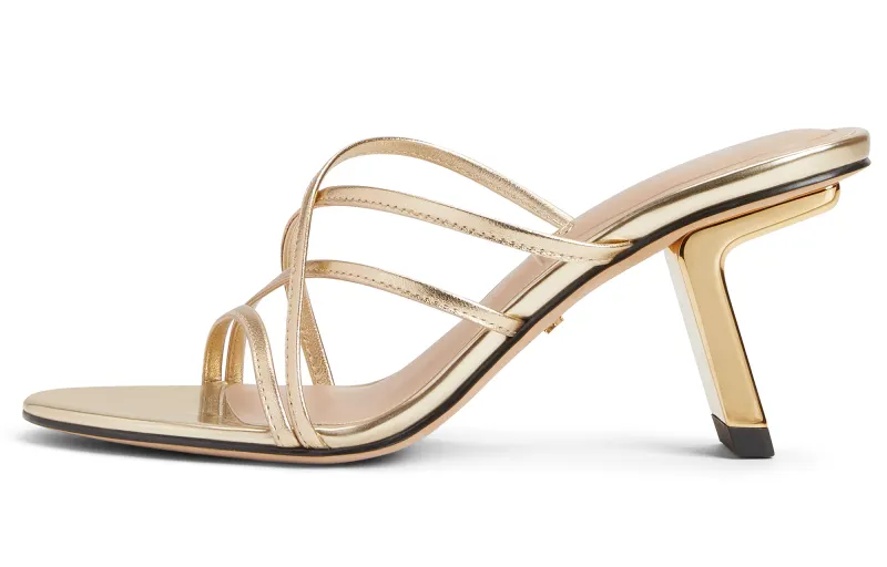 CHARLES&KEITH Composite Sole Slip Resistant Slide Slippers 8cm Women's Gold