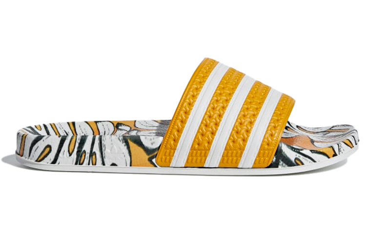 Женские шлепанцы adidas originals Adilette Slides (желто-черно-белые) — фото 2