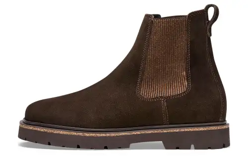 Birkenstock Suede Short Chelsea Boots Women's Mocha Regular
