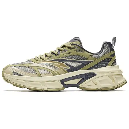 Anta Cormorant Slip Resistant Abrasion Resistant Low top Casual Shoes Men's Green Yellow Gray