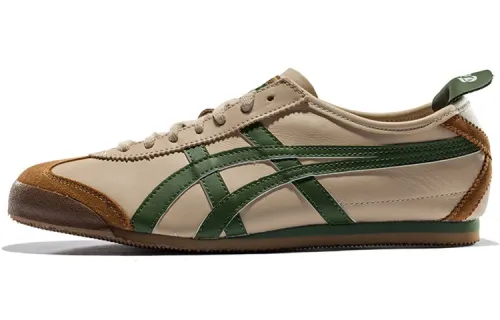 Onitsuka Tiger MEXICO 66 Leather Slip Resistant Cushioning Abrasion Resistant Low top Casual Shoes Unisex Brown Green