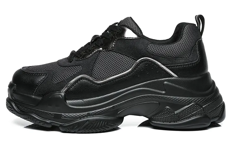 EVERAU Chunky Sneakers Women's Low Top Black