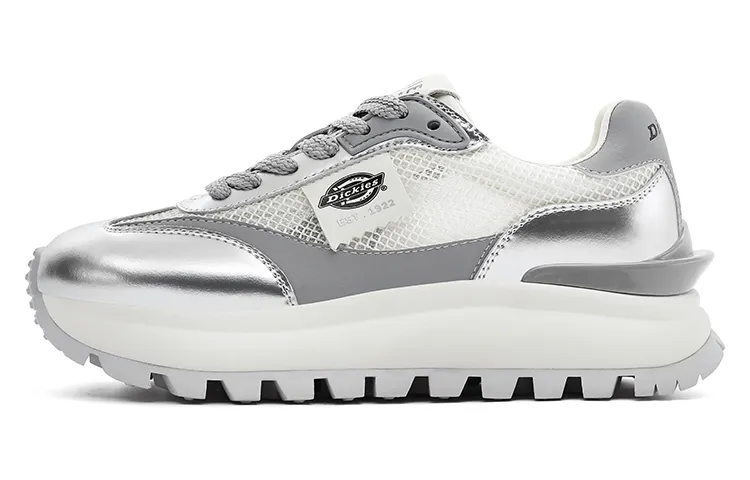 Dickies Cow Split Leather Low top Chunky Sneakers Women's Silver