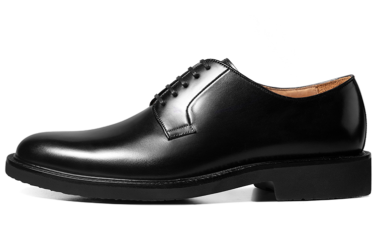 THOM WILLS British business calfskin derby shoes, soft sole, breathable, comfortable and versatile, formal leather shoes, men's black