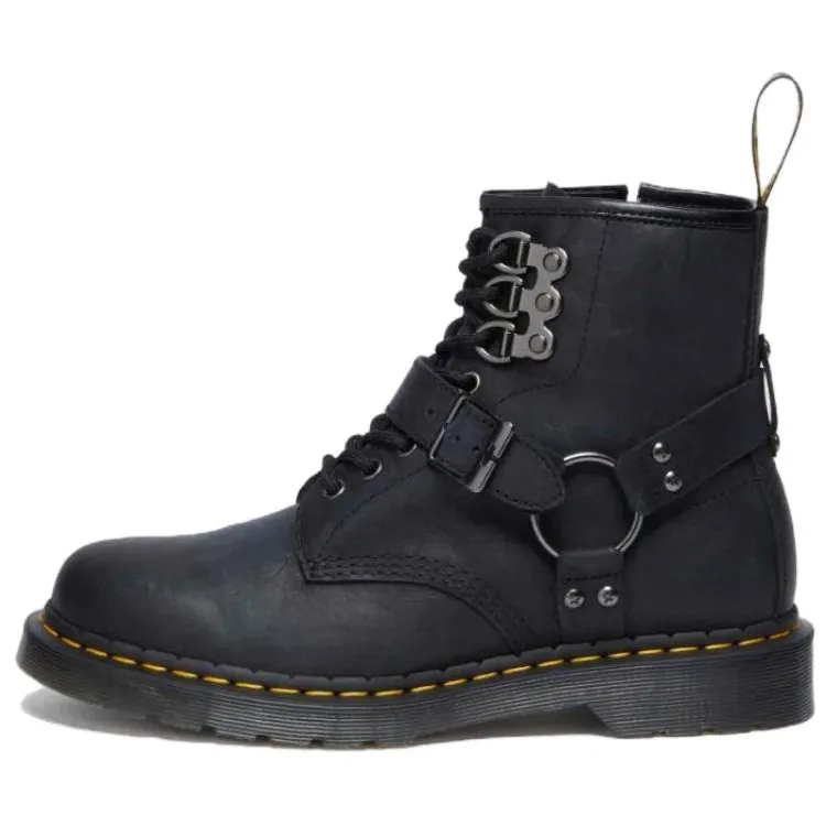 Dr. Martens 1460 Hardware Antique Leather Lace Up Boots Black Women's