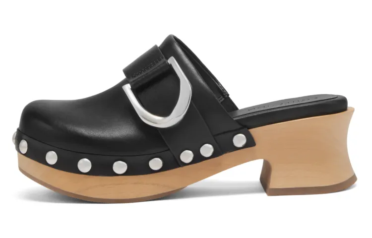 CHARLES&KEITH Composite Sole Closed Toe Slippers Women's Black/Blue