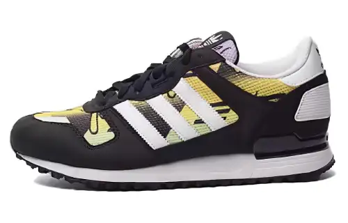 Adidas Originals ZX 700 Cushioning, Wear Resistant Casual Shoes Unisex Black Yellow