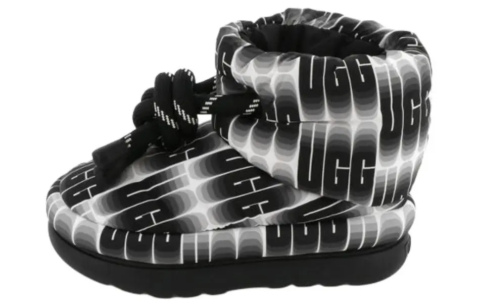 UGG Classic Maxi Wavelength Short Boot Black White Women's