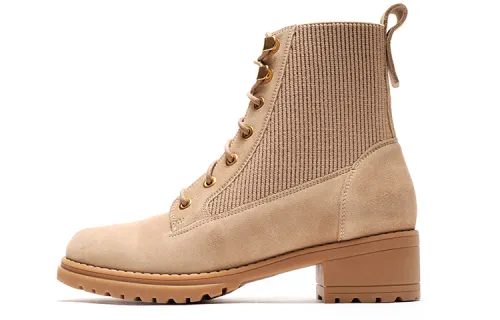 COLE HAAN Cow Leather Short Combat Boots Women's Camel