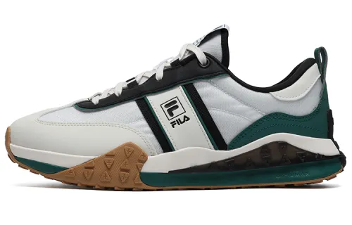 FILA Brick Textile, Leather Low top Casual Shoes Men's White Black