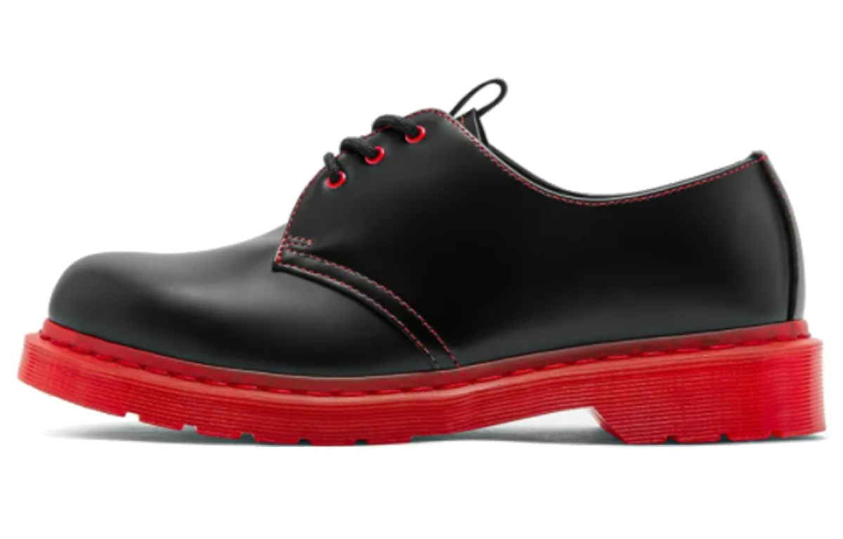 CLOT x Dr.Martens Martin 1461 Leather Fashionable Simple Casual Leather Shoes Men's Black Red