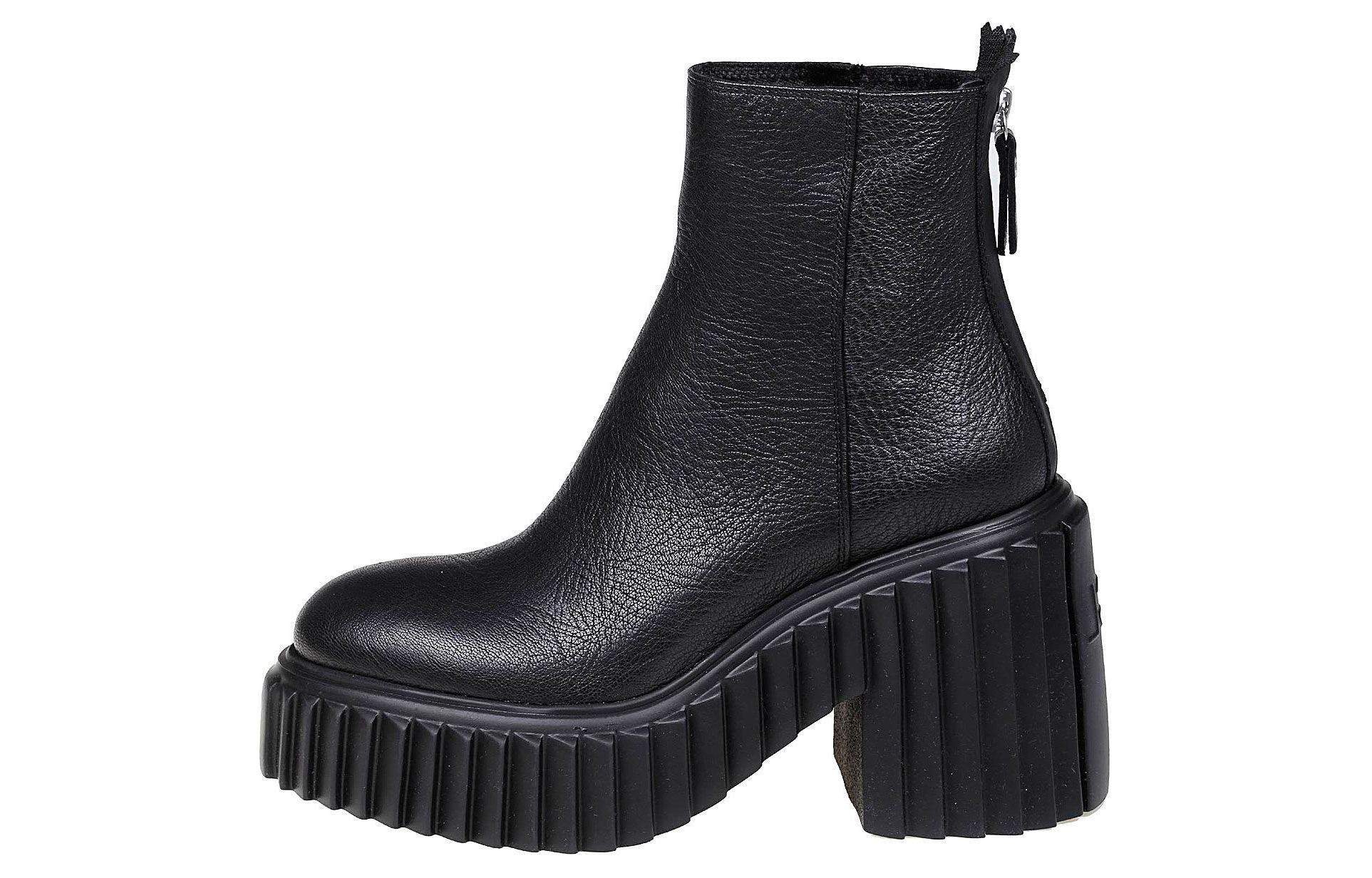 AGL Leather Ankle Boots 10cm Women's Black