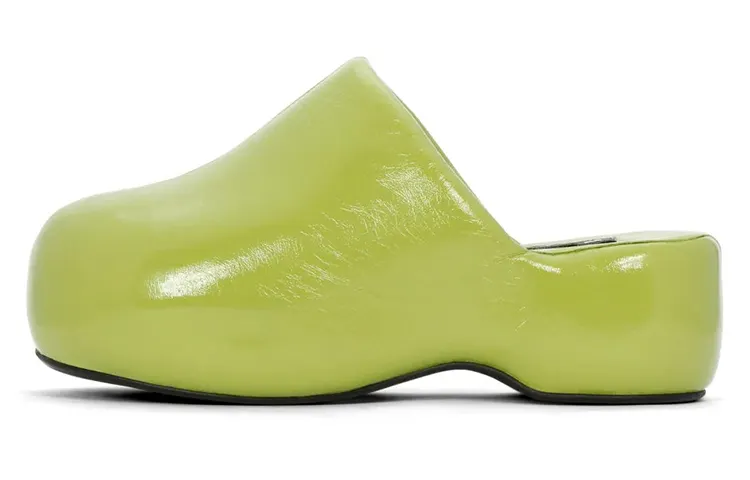 SIMON MILLER Pu Closed Toe Slippers Women's Green