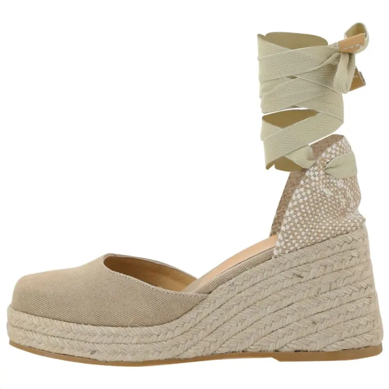 Castañer Comfortable Wedge Heel High Heels 11cm Women's Beige