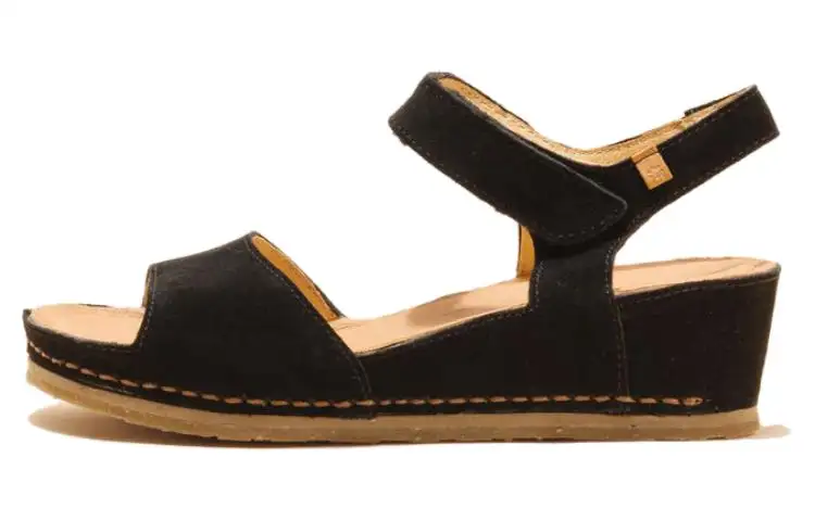 El Naturalista Leather One Strap Sandals Women's Black