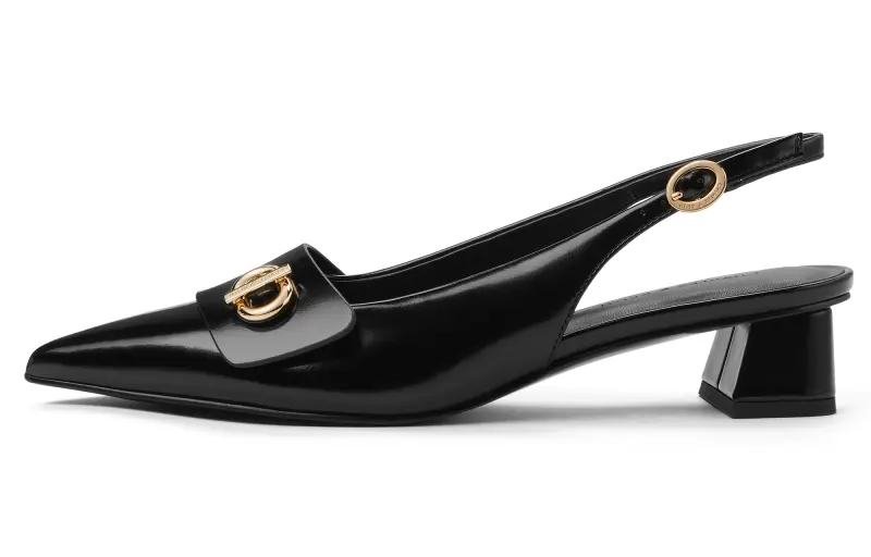 CHARLES&KEITH Small Ck PU, Textile One Strap Sandals 3.6cm Women's