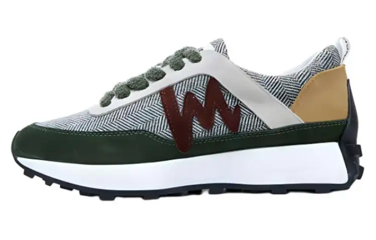 Marie Claire Leather Casual Shoes 3cm Women's Gray Green