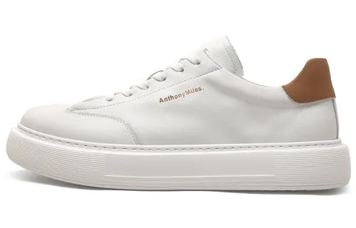 Anthony Miles Cow Leather Stylish Skateboarding Shoes Men's White