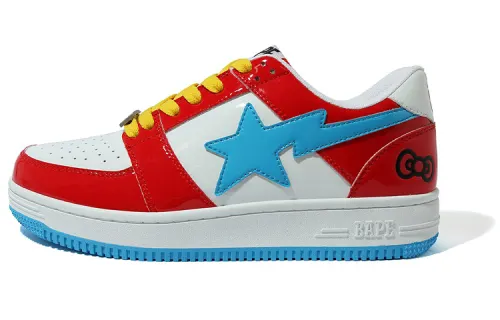 A BATHING APE x Hello Kitty BAPE STA Stylish Skateboarding Shoes Men's Blue Red