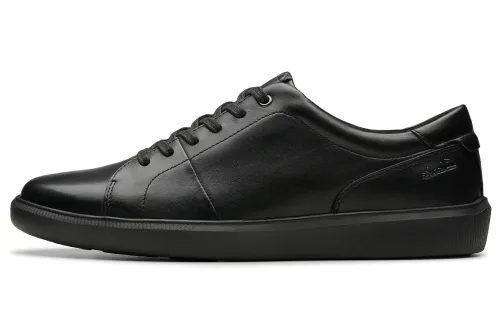Clarks Cow Leather Skateboard Shoes Men's Black
