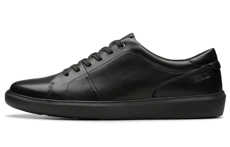 Clarks Cow Leather Skateboard Shoes Men's Black