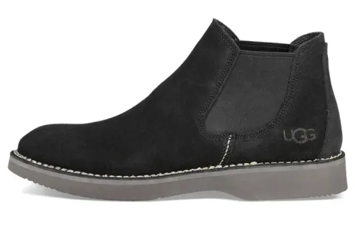 UGG Leather Ankle Length Chelsea Boots Men's Black