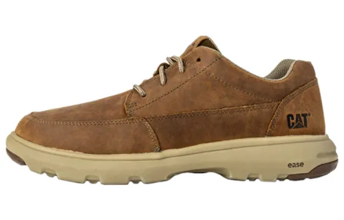 CAT Casual Leather Shoes Men's Low Top Dark Brown