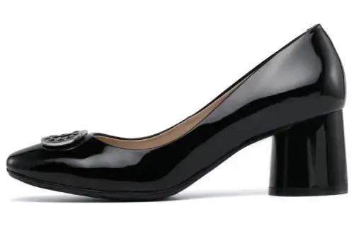 Chrisdien Deny Cow Leather Chunky Heel High Heels 6CM Women's Black