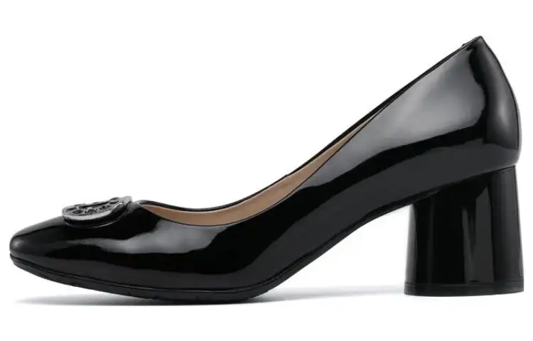 Chrisdien Deny Cow Leather Chunky Heel High Heels 6CM Women's Black