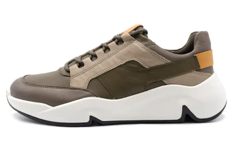 Ecco Tide Fun Cow Leather Low top Running Shoes Men's Dark Gray