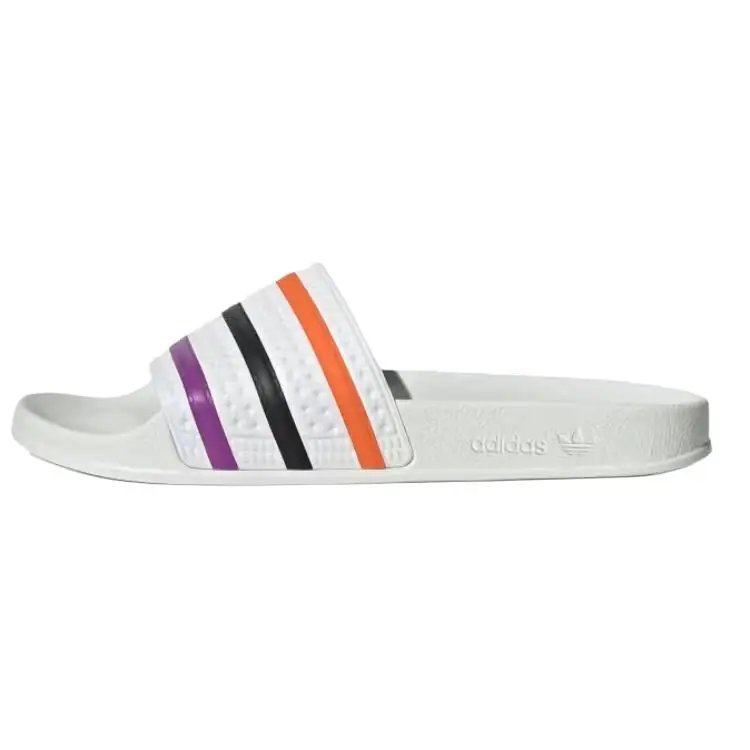 Adidas Originals Slip Resistant Abrasion Resistant Slide Slippers Men's White Purple