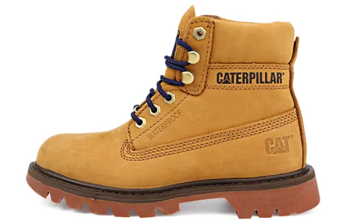 CAT Watershed WP Abrasion Resistant Slip Resistant Short Outdoor Boots Women's Brown Yellow