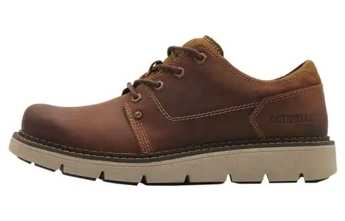CAT CovertLow Cow Split Leather Thermal Slip Resistant Ankle Length Outdoor Boots Men's Light Brown