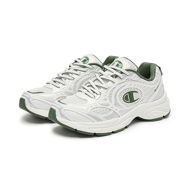 Champion Support Low top Running Shoes Unisex Pearl White/Olive Green