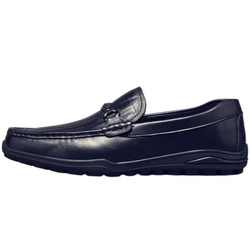 JANE HARLOW Top Grain Cow Leather Men's Casual Shoes Men's Black