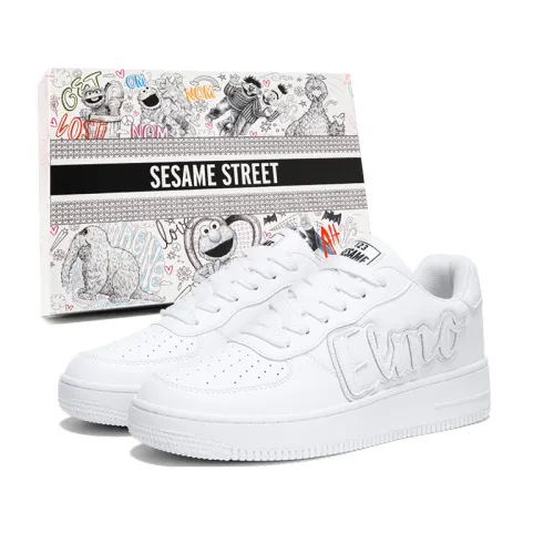 SESAME STREET Synthesized sesame oil, breathable comfortable trend fashionable non-slip wear-resistant universal white shoes, gift box for leisure for men and women, for beloved