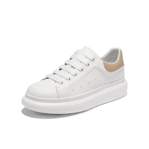 BELLE Cow Leather Cushioning Abrasion Resistant Breathable Low top Skateboard Shoes Men's White