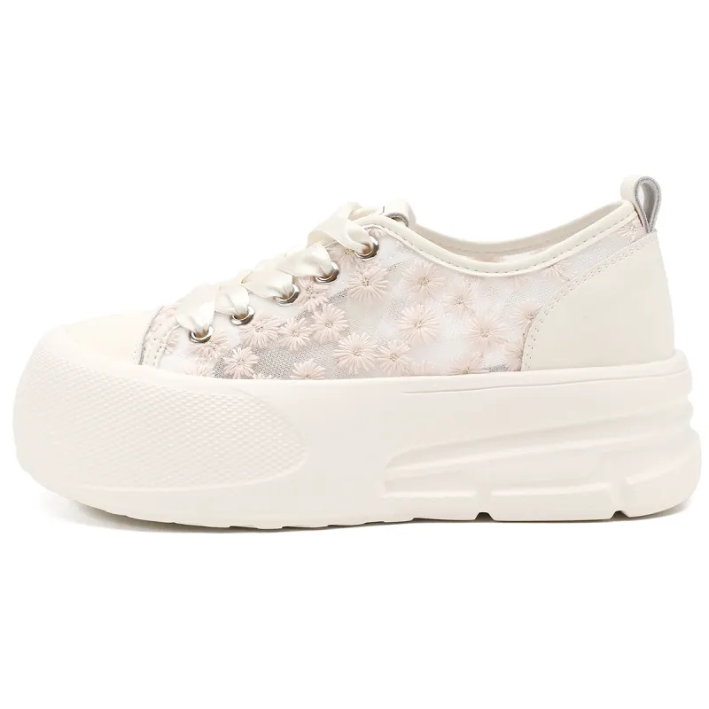 D FUSE SCANDINAVIA White Sneakers Flat Shoes Cow Split Leather Low top Skateboard Shoes Women's