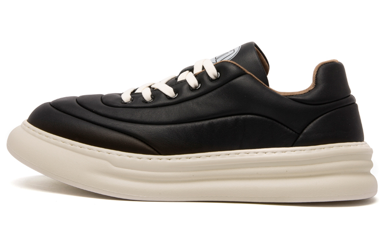 Anthony Miles Cow Leather Stylish Skateboarding Shoes Men's Black