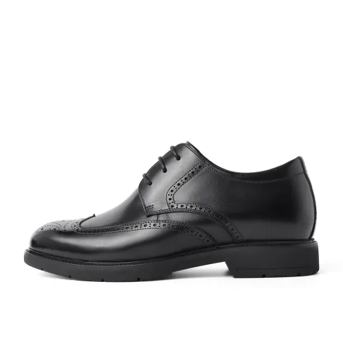Belle BELLE carved lace-up round toe formal leather shoes for men