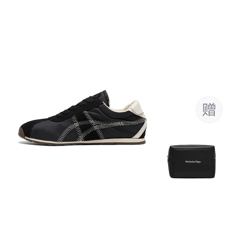 Onitsuka Tiger CORSAIR A55 Comfortable Fashion Fleece Lined Thermal Low top Casual Shoes Unisex Black